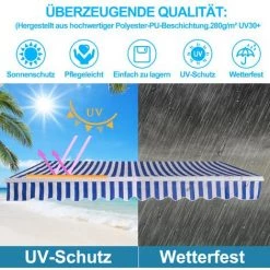 SWANEW Store De Balcon Store Banne Manuel Store Extérieur Auvent Balcon Articulé Anti-UV Terrasse Jardin Bleu Blanc 250 X 200 Cm -Tente de réception Soldes 63736336 4