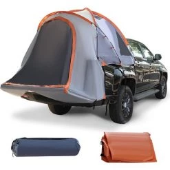COSTWAY Tente De Lit Pour Camionnette Portable 265 Cm X 178 Cm 2 Personnes Double Epaisseur Avec Housse Amovible Porte Avec Fermeture Eclair En Nylon Double Face Pour Camping, Randonnée