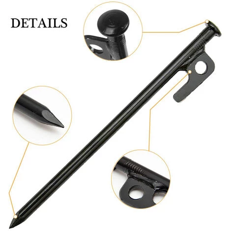 LIFCAUSAL Paquet De 8 Piquets De Tente En Métal Robuste Pour Piquets De Tente En Acier De Camping 16 Pouces Incassables Et Inflexibles 4 LIFCAUSAL Paquet De 8 Piquets De Tente En Métal Robuste Pour Piquets De Tente En Acier De Camping 16 Pouces Incassables Et Inflexibles – Image 2