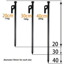 LIFCAUSAL Paquet De 8 Piquets De Tente En Métal Robuste Pour Piquets De Tente En Acier De Camping 16 Pouces Incassables Et Inflexibles 11 LIFCAUSAL Paquet De 8 Piquets De Tente En Métal Robuste Pour Piquets De Tente En Acier De Camping 16 Pouces Incassables Et Inflexibles -Tente de réception Soldes 63745760 5