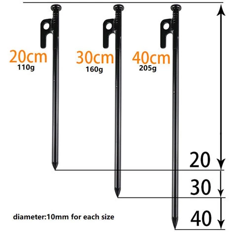 LIFCAUSAL Paquet De 8 Piquets De Tente En Métal Robuste Pour Piquets De Tente En Acier De Camping 16 Pouces Incassables Et Inflexibles 7 LIFCAUSAL Paquet De 8 Piquets De Tente En Métal Robuste Pour Piquets De Tente En Acier De Camping 16 Pouces Incassables Et Inflexibles – Image 5