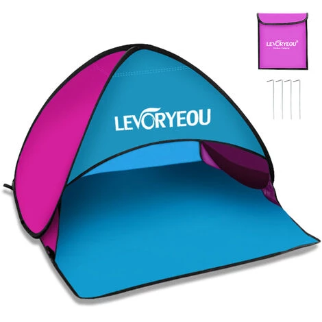 LIFCAUSAL Abri De Tente De Plage Extérieur Instantané Multicolore Mini Parasol De Plage Avec Sac De Transport, Bleu Et Rouge 3 LIFCAUSAL Abri De Tente De Plage Extérieur Instantané Multicolore Mini Parasol De Plage Avec Sac De Transport, Bleu Et Rouge