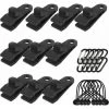 FOZIY Lot De 10 Clips De Bâche Support De Bâche Pour Extérieur Avec Attache En Toile Et Cordon élastique + Mousqueton En Forme De D Pour Bâches, Auvents, Camping, Caravane, Couvertures De Voiture，Fonepro -Tente de réception Soldes 63840770 1