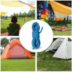 GroupM Bleu 4m X 4 Sac En Filet Tente De Camping En Plein Air Corde 4mm Corde D'épaisseur Ensemble De Corde Réfléchissante -Tente de réception Soldes 63894492 5