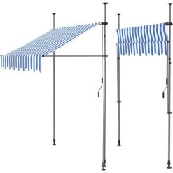 AICOK Auvent Balcon, Store Balcon Imperméable Avec Manivelle, Sans Perçage, Résistant Aux UV Réglable En Hauteur, 250 X 120 Cm, En Métal Et Polyester, Bleu Et Blanc 9 AICOK Auvent Balcon, Store Balcon Imperméable Avec Manivelle, Sans Perçage, Résistant Aux UV Réglable En Hauteur, 250 X 120 Cm, En Métal Et Polyester, Bleu Et Blanc -Tente de réception Soldes 63937823 3