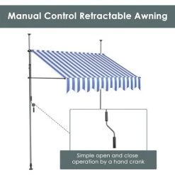 AICOK Auvent Balcon, Store Balcon Imperméable Avec Manivelle, Sans Perçage, Résistant Aux UV Réglable En Hauteur, 250 X 120 Cm, En Métal Et Polyester, Bleu Et Blanc 10 AICOK Auvent Balcon, Store Balcon Imperméable Avec Manivelle, Sans Perçage, Résistant Aux UV Réglable En Hauteur, 250 X 120 Cm, En Métal Et Polyester, Bleu Et Blanc -Tente de réception Soldes 63937823 4