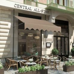 AICOK Auvent De Balcon Rétractable En Métal Et Polyester, Résistant Aux UV Et à L'eau, Hauteur Réglable, Avec Manivelle Sans Perçage, 250 X 120 Cm, Beige -Tente de réception Soldes 63937854 4