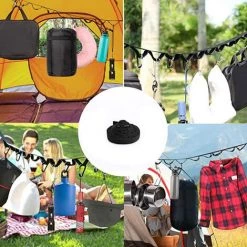 BENOBBY KIDS Corde De Camping De 4.3 Mètres Avec 19 Mousquetons Porte-clés, Corde Portable De Suspension Avec Crochets Pour Le Camping, La Randonnée, Les Accessoires De Tente En Plein Air -Tente de réception Soldes 63939176 4