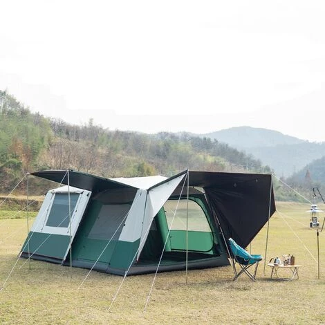 BENOBBY KIDS Tente Octagon, Tente Festival 8 Places, Grande Tente Dôme Avec Pleine Hauteur De Tête, 100% Imperméable, Tente De Camping Familiale Avec Tapis De Sol Cousu(Tige Hydraulique 435*285*195) 4 BENOBBY KIDS Tente Octagon, Tente Festival 8 Places, Grande Tente Dôme Avec Pleine Hauteur De Tête, 100% Imperméable, Tente De Camping Familiale Avec Tapis De Sol Cousu(Tige Hydraulique 435*285*195) – Image 2