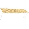 TANCYCO Abri Soleil Manuel Auvent Abat-Jour Pour Cour Jardin 350x150 Cm Jaune Et Blanc -Tente de réception Soldes 64081036 1