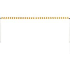 TANCYCO Abri Soleil Manuel Auvent Abat-Jour Pour Cour Jardin 350x150 Cm Jaune Et Blanc -Tente de réception Soldes 64081036 5