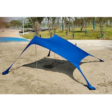 LIFCAUSAL Tente De Plage Abri Soleil Avec Sacs De Sable Pour Camping Pêche Randonnée Backyard Beach Park (Bleu) 4 LIFCAUSAL Tente De Plage Abri Soleil Avec Sacs De Sable Pour Camping Pêche Randonnée Backyard Beach Park (Bleu) - Image 2