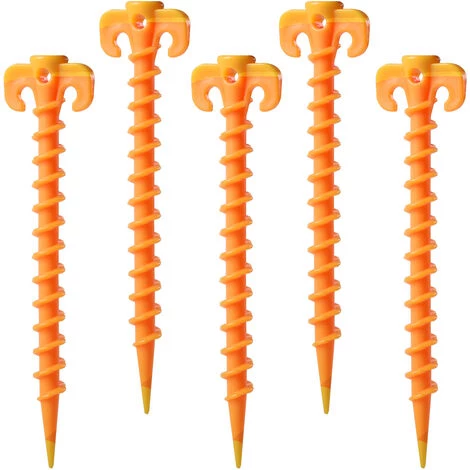 Thsinde Piquets De Tente à Vis En Plastique 20 Pièces Piquets De Tente En Spirale Durables Pour Fixer Les Bâches De Pluie De Tente De Camping-20cm 3 Thsinde Piquets De Tente à Vis En Plastique 20 Pièces Piquets De Tente En Spirale Durables Pour Fixer Les Bâches De Pluie De Tente De Camping-20cm