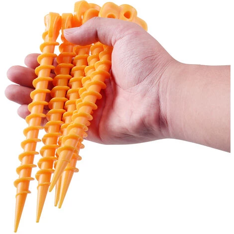 Thsinde Piquets De Tente à Vis En Plastique 20 Pièces Piquets De Tente En Spirale Durables Pour Fixer Les Bâches De Pluie De Tente De Camping-20cm 7 Thsinde Piquets De Tente à Vis En Plastique 20 Pièces Piquets De Tente En Spirale Durables Pour Fixer Les Bâches De Pluie De Tente De Camping-20cm – Image 5