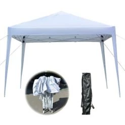 GROSMONDE 3 X 3 M Tente Pliante à Angle Droit étanche Pratique Blanc - Blanc