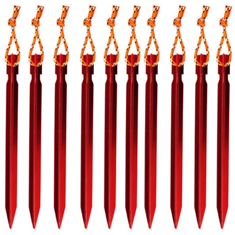 CARILLONSàVENT Hiker Piquets Tente, Sardines Tente Camping 18 Cm Avec Pochette De Rangement, Lot De 10(rouge) Carivent 3 CARILLONSàVENT Hiker Piquets Tente, Sardines Tente Camping 18 Cm Avec Pochette De Rangement, Lot De 10(rouge) Carivent