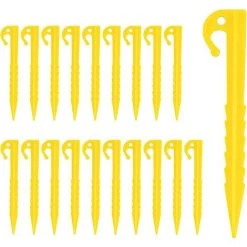 CARILLONSàVENT 20 Pièces Piquets De Tente En Plastique, 14.5cm Clous Tente Plastique, Sardine Tente Camping Résistant, Piquets De Fixation Sol Crochet, Piquets De Tente Spirale Pour Tentes Camping Auvent Jardin Carivent