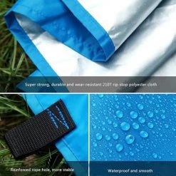 CARILLONSàVENT Camping Tente Tarp 3 * 3M Etanche à Coupe-vent De La Pluie Tente De Pluie Plueule Tarp Portable Tarpaulin Shelter Sunshade Canopy, Pour La Pêche En Plein Air Randonnée En Camping (Couleur: Bleu) Carivent 10 CARILLONSàVENT Camping Tente Tarp 3 * 3M Etanche à Coupe-vent De La Pluie Tente De Pluie Plueule Tarp Portable Tarpaulin Shelter Sunshade Canopy, Pour La Pêche En Plein Air Randonnée En Camping (Couleur: Bleu) Carivent -Tente de réception Soldes 64139605 4