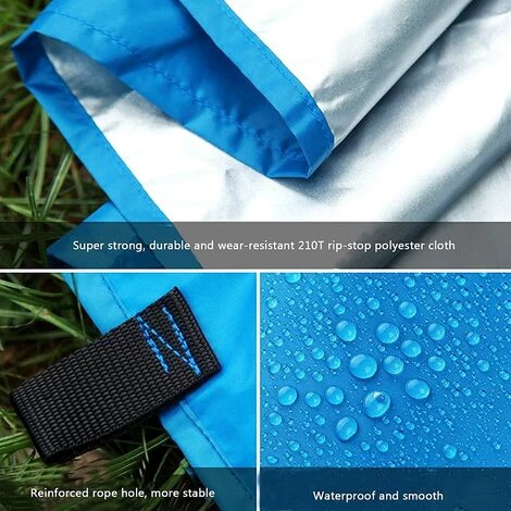 CARILLONSàVENT Camping Tente Tarp 3 * 3M Etanche à Coupe-vent De La Pluie Tente De Pluie Plueule Tarp Portable Tarpaulin Shelter Sunshade Canopy, Pour La Pêche En Plein Air Randonnée En Camping (Couleur: Bleu) Carivent 6 CARILLONSàVENT Camping Tente Tarp 3 * 3M Etanche à Coupe-vent De La Pluie Tente De Pluie Plueule Tarp Portable Tarpaulin Shelter Sunshade Canopy, Pour La Pêche En Plein Air Randonnée En Camping (Couleur: Bleu) Carivent – Image 4