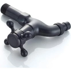 CARILLONSàVENT Robinet De Machine à Laver En Laiton Avec Bec D'évier G1/2 - Robinet De Vadrouille à Poignée Croisée Antique Pour Lavabo Jardin(Noir) Carivent -Tente de réception Soldes 64141888 3