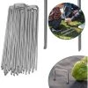SWANEW 200x Ancre Au Sol Piquets En Acier Galvanisé 150x25mm Ancrage Au Sol Pour Bâches Filets De Jardinage En U Arrondi - Argent -Tente de réception Soldes 64174930 1