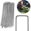 EINFEBEN 50x Ancre Au Sol Piquets En Acier Galvanisé 150x25mm Ancrage Au Sol Pour Bâches Filets De Jardinage En U Arrondi - Argent -Tente de réception Soldes 64375805 1