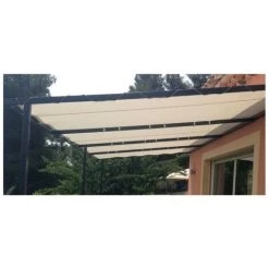 UNIVERS DU PRO Bâche Speciale Pergola Et Tonnelle 4.10 X 3.10 M IVOIRE Haute Protection UV Avec Oeillets -Tente de réception Soldes 6464225 3