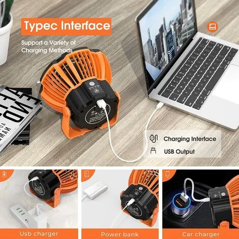 SINCèREETALI Ventilateur De Camping Avec Lanterne LED 3 En 1 Portable Pour Tente, Ventilateur De Camping Rechargeable, Batterie Externe, Télécommande Avec Anneau De Suspension Pour Intérieur/extérieur, Camping, Randonnée, Maison, Bureau, Voiture, Pannes D'urgence 7 SINCèREETALI Ventilateur De Camping Avec Lanterne LED 3 En 1 Portable Pour Tente, Ventilateur De Camping Rechargeable, Batterie Externe, Télécommande Avec Anneau De Suspension Pour Intérieur/extérieur, Camping, Randonnée, Maison, Bureau, Voiture, Pannes D'urgence – Image 5
