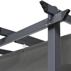 IDMARKET Pergola Toit Rétractable 4 Pieds 3x4 M Tonnelle Gris Anthracite -Tente de réception Soldes 6473977 3