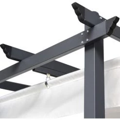 IDMARKET Pergola Toit Rétractable 4 Pieds 3x4 M Tonnelle écrue - Beige -Tente de réception Soldes 6473979 3