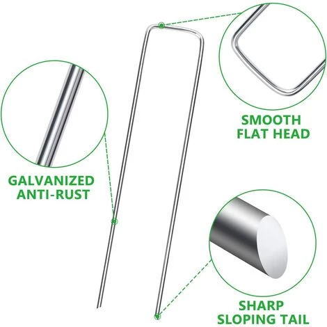LLOVE Piquets De Jardin, Piquets De Fixation De Jardin, Piquets De Fixation Tente 2,5 Mm D'épaisseur, 15 Cm/2,5 Cm, Pour Fixer Le Tissu De Mauvaises Herbes, Les Feuilles De Sol (50 PCS /4 Rondelle) 6 LLOVE Piquets De Jardin, Piquets De Fixation De Jardin, Piquets De Fixation Tente 2,5 Mm D'épaisseur, 15 Cm/2,5 Cm, Pour Fixer Le Tissu De Mauvaises Herbes, Les Feuilles De Sol (50 PCS /4 Rondelle) - Image 4