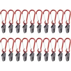 PERLE RARE Pince De Tente Avec, 20 Morceaux Clip De Fixation Coupe-Vent Rouge Avec Clip De Fixation Coupe-Vent Tentes De Camping Clips De Tente Pour Articles Ménagers Fixes