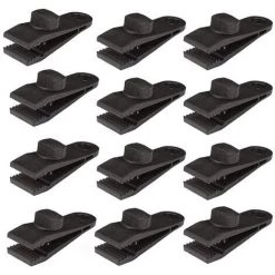 PERLE RARE Tarp Clips Clips De Bâche Clip Tente Plastique De Bâche Sécurise Multifonctions Pinces Noir Clip De Bâche Réglable Accessoires Pour Auvent Tarp Camping En Plein Air 12pcs