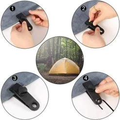 PERLE RARE 10 Sets Clip De Bâche Tente Pince Bâche Auvents Clip Auvents Pince Tendeur Corde Élastique Élastique Pour Bâche Ball Bungee Corde Pour Tentes, Couvertures, Auvents, Bannières, Navigation De Plaisance -Tente de réception Soldes 64904690 3
