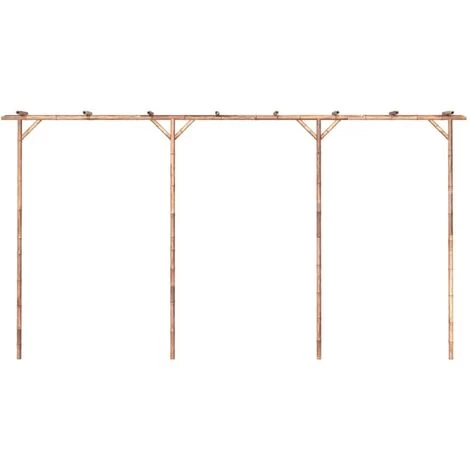VidaXL Pergola Bambou 385x40x205 Cm - Brun 6 VidaXL Pergola Bambou 385x40x205 Cm - Brun - Image 4
