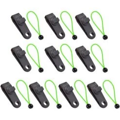 10pcs Pince De Tente De Camping Avec Pince De Verrouillage De Corde Attachée Pinces De Bâche Ensemble D'accessoires De Tente Pour Les Bâches De Jardin De Camping En Plein Air (vert) 56Vingt