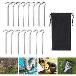 Piquets De Tente, 15 Pièces Piquets De Fixation Sol, Piquets De Tente Camping, Sardines Piquet, Pour Tente De Camping Auvent De Camping Clous Pour Jardinage(0.6mm*18cm) 56Vingt