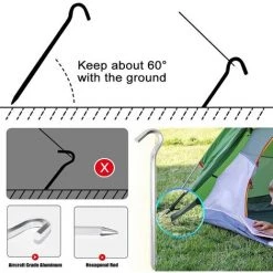 Piquets De Tente, 15 Pièces Piquets De Fixation Sol, Piquets De Tente Camping, Sardines Piquet, Pour Tente De Camping Auvent De Camping Clous Pour Jardinage(0.6mm*18cm) 56Vingt -Tente de réception Soldes 64940519 5