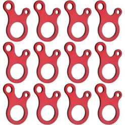 EAUDACè 12 Pièces Tendeur De Corde Tendeur De Tente Rouge Corde Tendeur Anti-dérapant Corde À Vent Boucle Tendeur En Alliage D'Aluminium Léger Pour Camping Auvent Randonnée Escalade Tente Accessoire