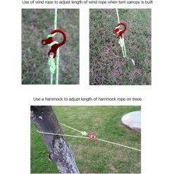 EAUDACè 12 Pièces Tendeur De Corde Tendeur De Tente Rouge Corde Tendeur Anti-dérapant Corde À Vent Boucle Tendeur En Alliage D'Aluminium Léger Pour Camping Auvent Randonnée Escalade Tente Accessoire -Tente de réception Soldes 64942318 5