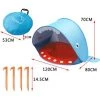 GALOZZOIT Tente De Plage Avec Protection Structure Pop-up Légère, Se Plie Et Se Range Facilement Dans Un Sac. Fournie Avec 4 Fixations Au Sol.——120x80x70cm Maquette Baleine-Bleu -Tente de réception Soldes 64999890 1