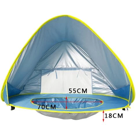 GALOZZOIT Tente De Plage Avec Protection Structure Pop-up Légère, Se Plie Et Se Range Facilement Dans Un Sac. Fournie Avec 4 Fixations Au Sol.——120x80x70cm Maquette Baleine-Bleu 4 GALOZZOIT Tente De Plage Avec Protection Structure Pop-up Légère, Se Plie Et Se Range Facilement Dans Un Sac. Fournie Avec 4 Fixations Au Sol.——120x80x70cm Maquette Baleine-Bleu - Image 2