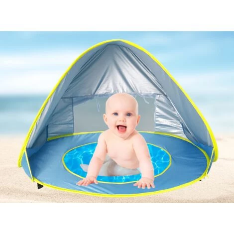 GALOZZOIT Tente De Plage Avec Protection Structure Pop-up Légère, Se Plie Et Se Range Facilement Dans Un Sac. Fournie Avec 4 Fixations Au Sol.——120x80x70cm Maquette Baleine-Bleu 5 GALOZZOIT Tente De Plage Avec Protection Structure Pop-up Légère, Se Plie Et Se Range Facilement Dans Un Sac. Fournie Avec 4 Fixations Au Sol.——120x80x70cm Maquette Baleine-Bleu - Image 3