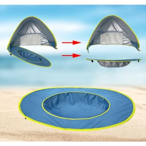 GALOZZOIT Tente De Plage Avec Protection Structure Pop-up Légère, Se Plie Et Se Range Facilement Dans Un Sac. Fournie Avec 4 Fixations Au Sol.——120x80x70cm Maquette Baleine-Bleu 6 GALOZZOIT Tente De Plage Avec Protection Structure Pop-up Légère, Se Plie Et Se Range Facilement Dans Un Sac. Fournie Avec 4 Fixations Au Sol.——120x80x70cm Maquette Baleine-Bleu - Image 4