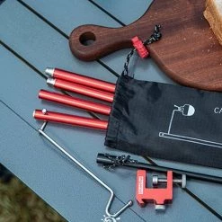 LIFCAUSAL ShineTrip Tente Extérieure Camping Lumière Rack Multifonctionnel Portable Pliant En Alliage D'aluminium Lampe Stand Camping Pêche Lumière Lampe Stand Amovible Lampe Pole Light Hanging Rack Noir -Tente de réception Soldes 65097955 5