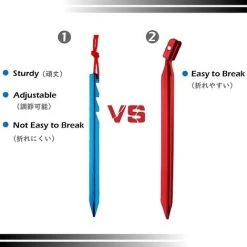 LITZEE Piquets De Tente 10 Pièces Sardines Camping Piquets De Fixation Léger Avec Sac De Rangement Pour Randonnée Voyage En Plein Air Activités Extérieur (Bleu 18cm) -Tente de réception Soldes 65109518 3