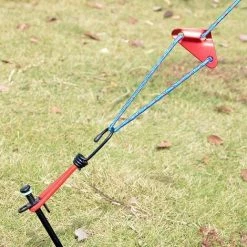 PERLE RARE Tendeur De Corde Tendeur Camping En Alliage D'Aluminium Crochet Ajusteur De Corde Durable Antidérapant Pour Tente Bâche Randonnée Camping,Rouge (Forme Triangle) - 12 Pièces -Tente de réception Soldes 65177565 4