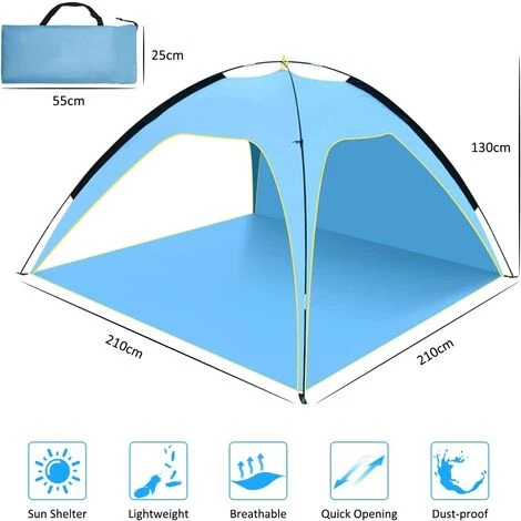 PERLE RARE Tente De Plage, Grande Tente De Plage Pour 3-4 Personnes UPF 50+ Abri De Plage Tente De Camping De Plage Portable Pour Pique-nique En Famille, Pêche, Plage, Jardin Et Activités De Plein Air 4 PERLE RARE Tente De Plage, Grande Tente De Plage Pour 3-4 Personnes UPF 50+ Abri De Plage Tente De Camping De Plage Portable Pour Pique-nique En Famille, Pêche, Plage, Jardin Et Activités De Plein Air – Image 2
