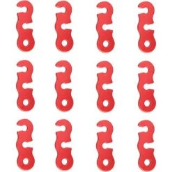 PERLE RARE Tendeur De Corde Tendeur Camping En Alliage D'Aluminium Crochet Ajusteur De Corde Durable Antidérapant Pour Tente Bâche Randonnée Camping Rouge - 12 Pcs