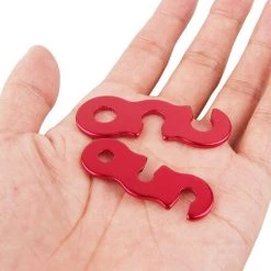 PERLE RARE Tendeur De Corde Tendeur Camping En Alliage D'Aluminium Crochet Ajusteur De Corde Durable Antidérapant Pour Tente Bâche Randonnée Camping Rouge - 12 Pcs -Tente de réception Soldes 65178104 4